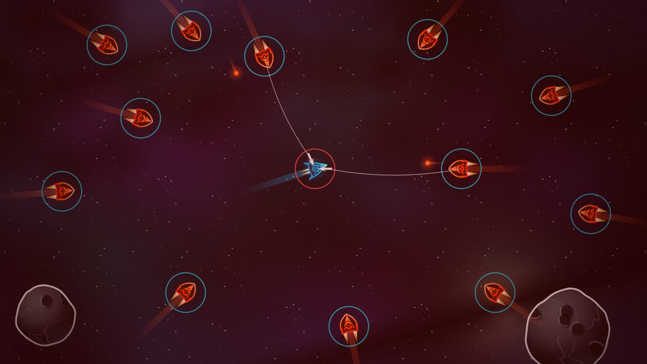 A lone Concordium ship surrounded by a crimson Bone Collector swarm during a Bonefall event
