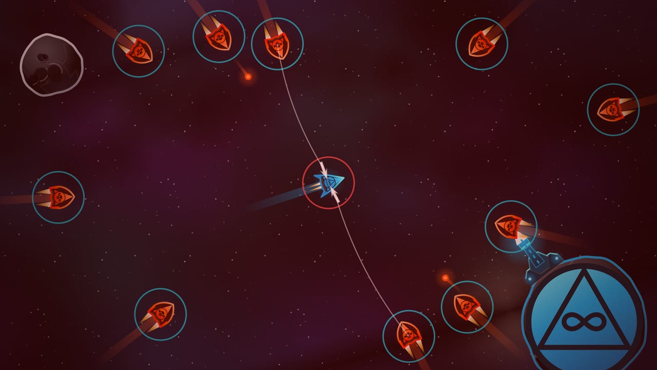 A lone ship surrounded by a crimson Bone Collector swarm during a Bonefall
